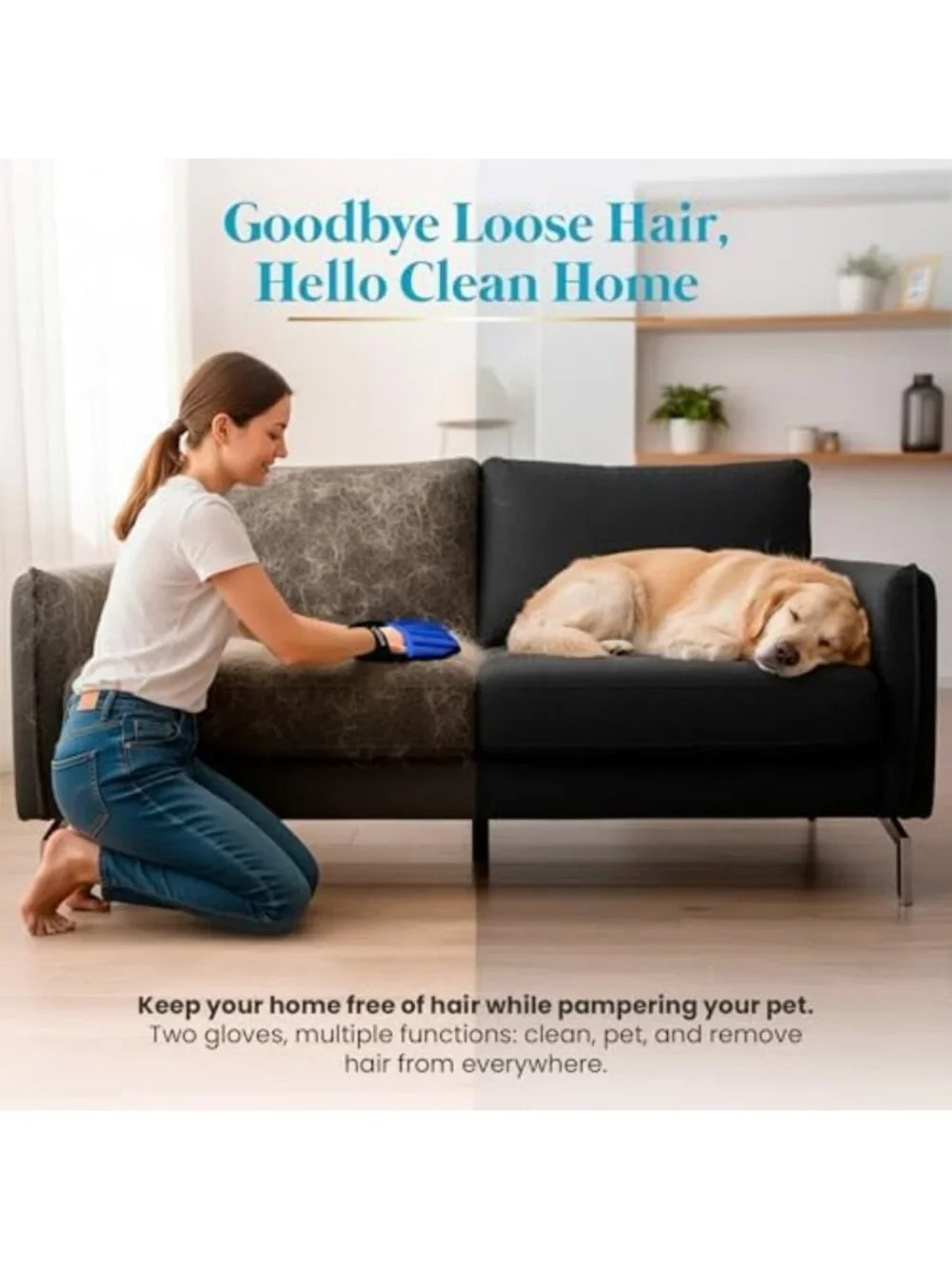Grooming Kit for Cats – Deshedding Gloves & Self-Cleaning Mitt for Shedding
